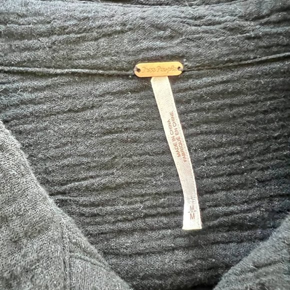 Free People Sun Streaks Tie-Front Button Up Gauze Shirt 100% cotton - M - Picture 7 of 8